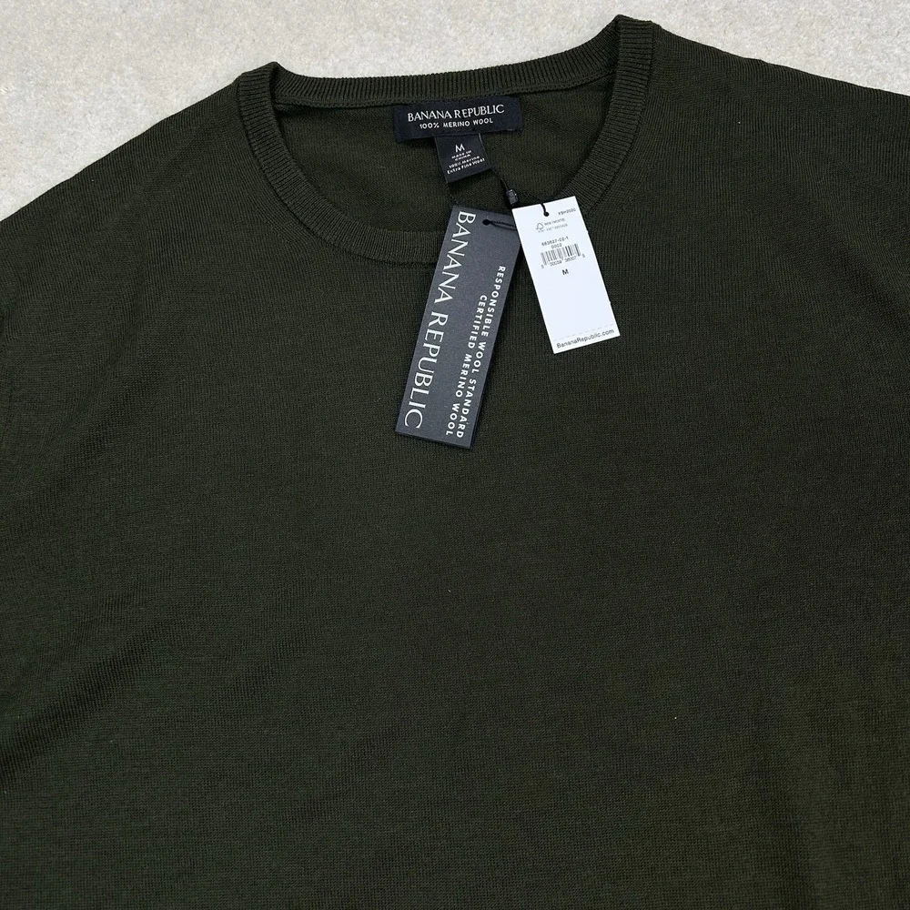 Banana Republic Merino Wool Sweater Mens Medium Crewneck Lightweight Preppy